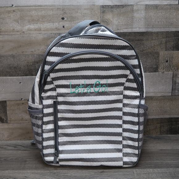 Thirty-One Gray White Backpack Lets Go - Picture 1 of 10